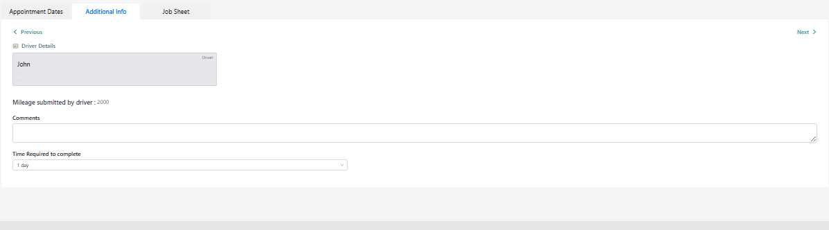 Additional Info tab summary