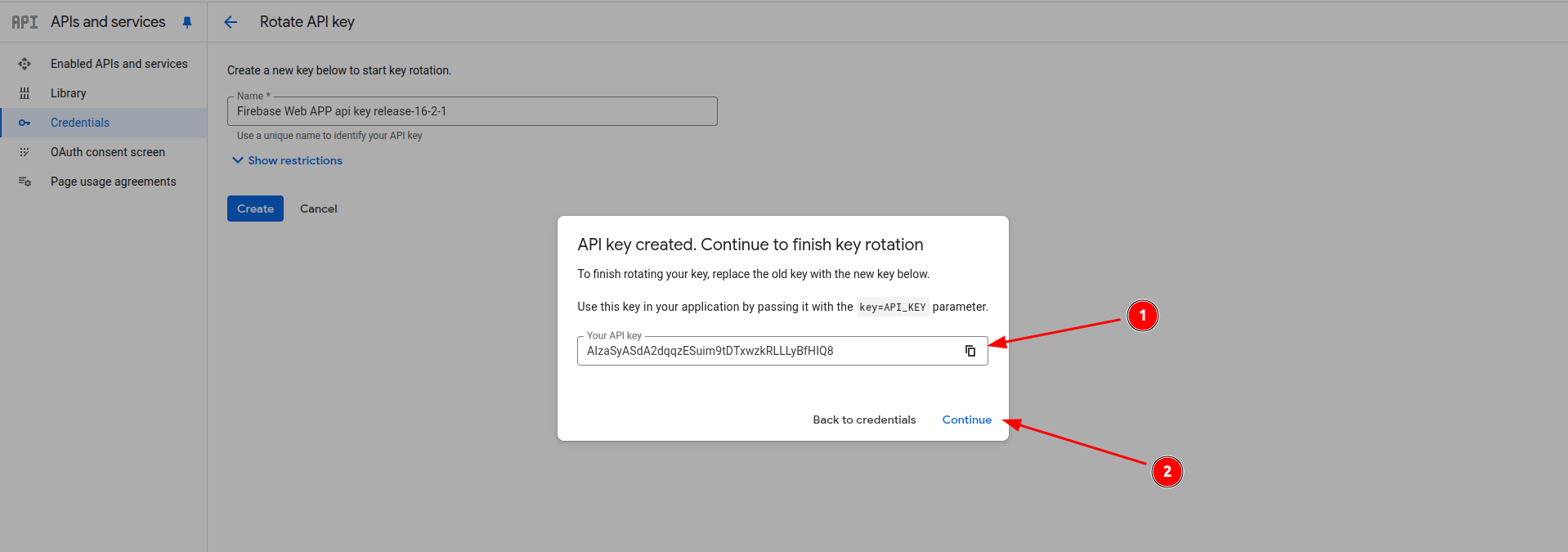 API Key Modal