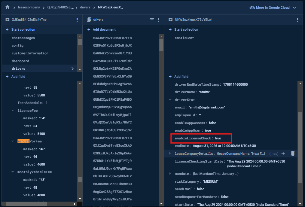 Licence Checking Setting in Database